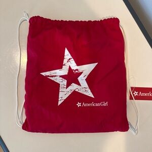 American Girl Red Drawstring Bag NWT